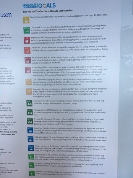 Sustainable Development Goals for Adventure Canada