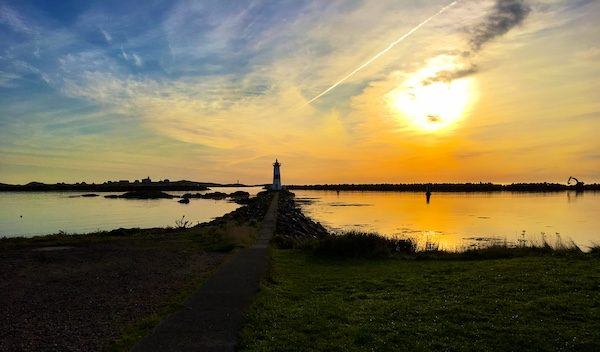 sunrise over lighthouse