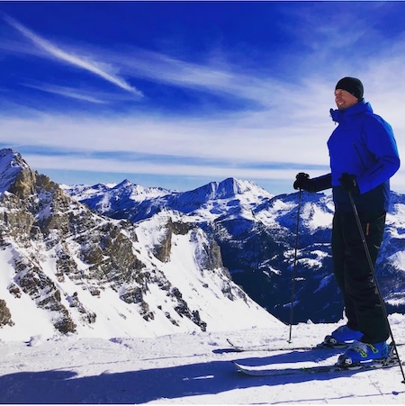 Matt Bowles wearing the MARMOT Precip Eco Rain Jacket as an outer shell over his down jacket to survive winter weather