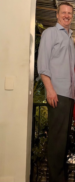 Matt Bowles wearing his Proper Cloth custom merino shirt and Unbound Merino Relaxed Travel Pants