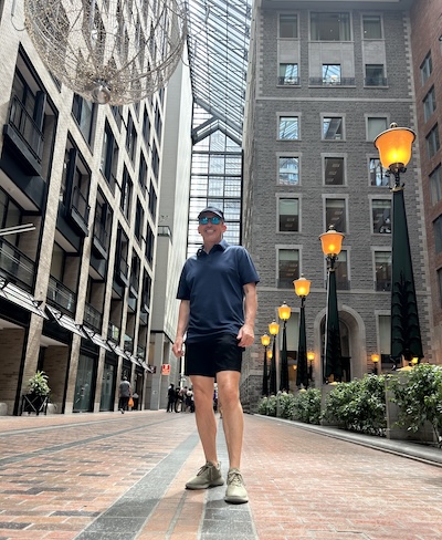 My fella in the Unbound Merino travel polo and Unbound Merino shorts. Not mentioned as a top pick here in order to diversify suggestions, but great choices.