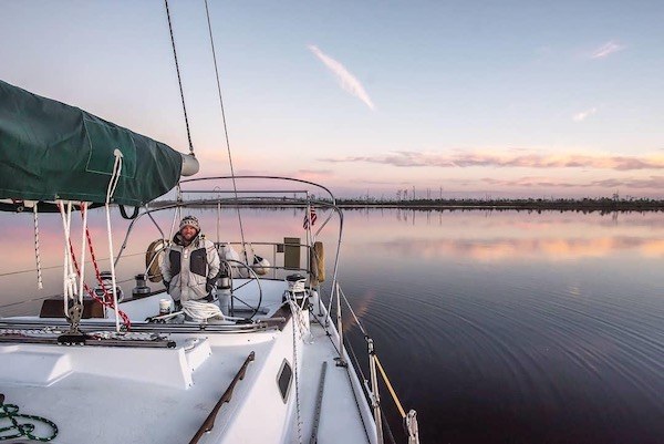 Vivian Vuong and Nathan Zahrt, Sailors on their sailboat