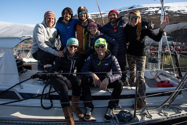 The 8-person Crew on the 80 Degrees North Arctic sailing adventure