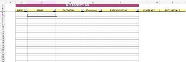 Filing Taxes for Digital Nomads - Expense Tracking Template