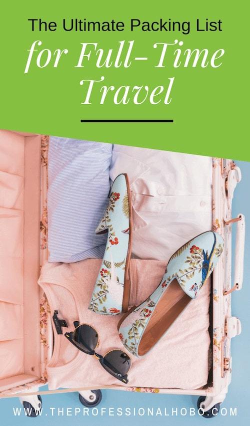 Time for packing! Want the ultimate packing list? Here's exactly what I pack for my full-time travels - down to every last item. #FullTimeTravel #TravelPlanning #BudgetTravel #TravelTips #PackingTips #CarryOnTravel #TravelGear #TravelClothing