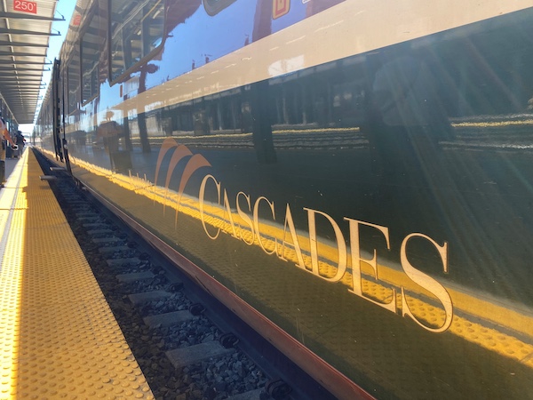 Amtrak Cascades train from Seattle to Portland 