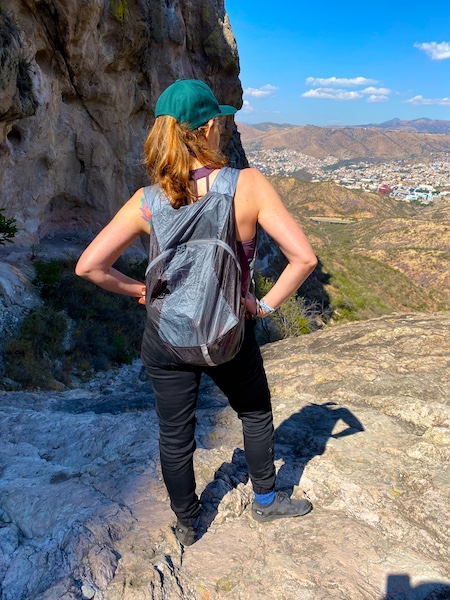Rocking my packable day pack - Sea to Summit Ultra-Sil Day Pack on a hike in Mexico