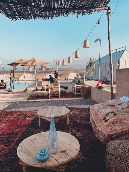 Minoma Festival in the Morocco desert with bedouin camp setup