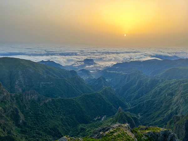 watching the sun rise from Pico Arieiro