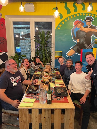 Having dinner with fellow Hacker Paradise digital nomads in Tallinn Estonia Having dinner with fellow Hacker Paradise digital nomads in Tallinn Estonia