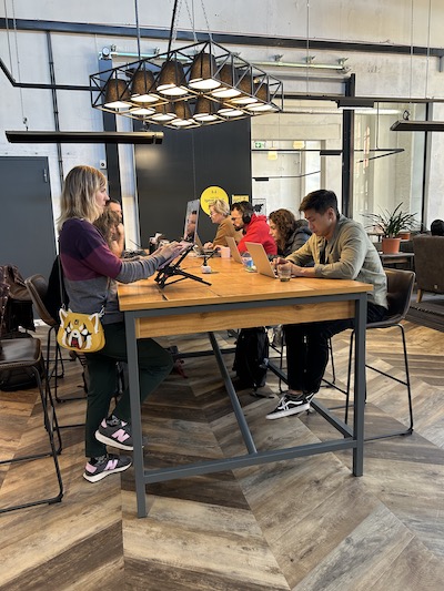 coworking with Hacker Paradise in Estonia at Hektor Container hotel lobby coworking with Hacker Paradise in Estonia at Hektor Container hotel lobby